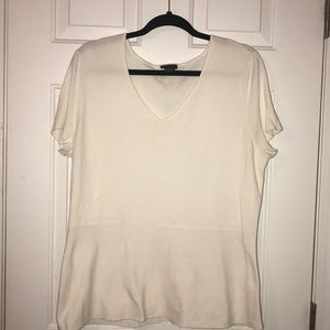 Ann Taylor: White V-Neck
